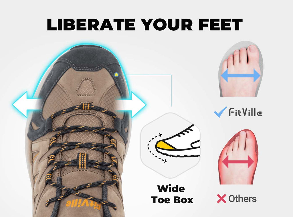 FitVille Men's Low - Top Sturdy Core Hiking Shoes V3 - 3