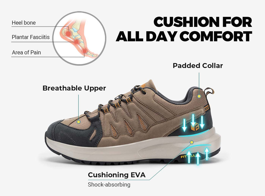 FitVille Men's Low - Top Sturdy Core Hiking Shoes V3 - 4