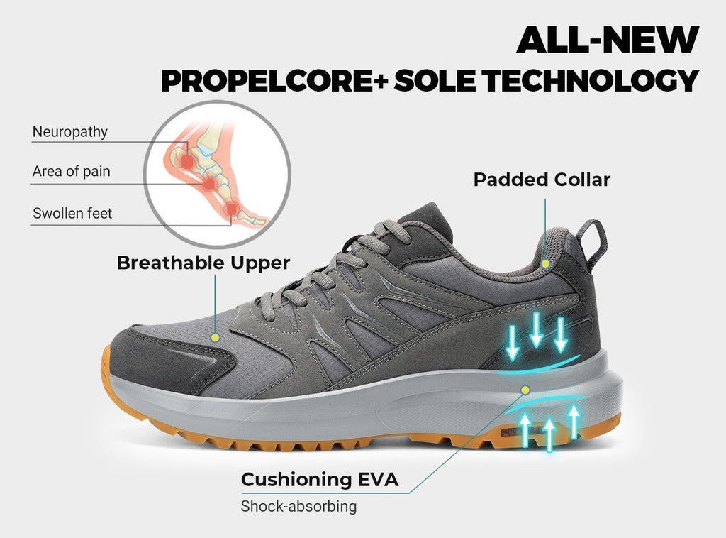 FitVille Men's Low - Top Sturdy Core Hiking Shoes V4 - 22