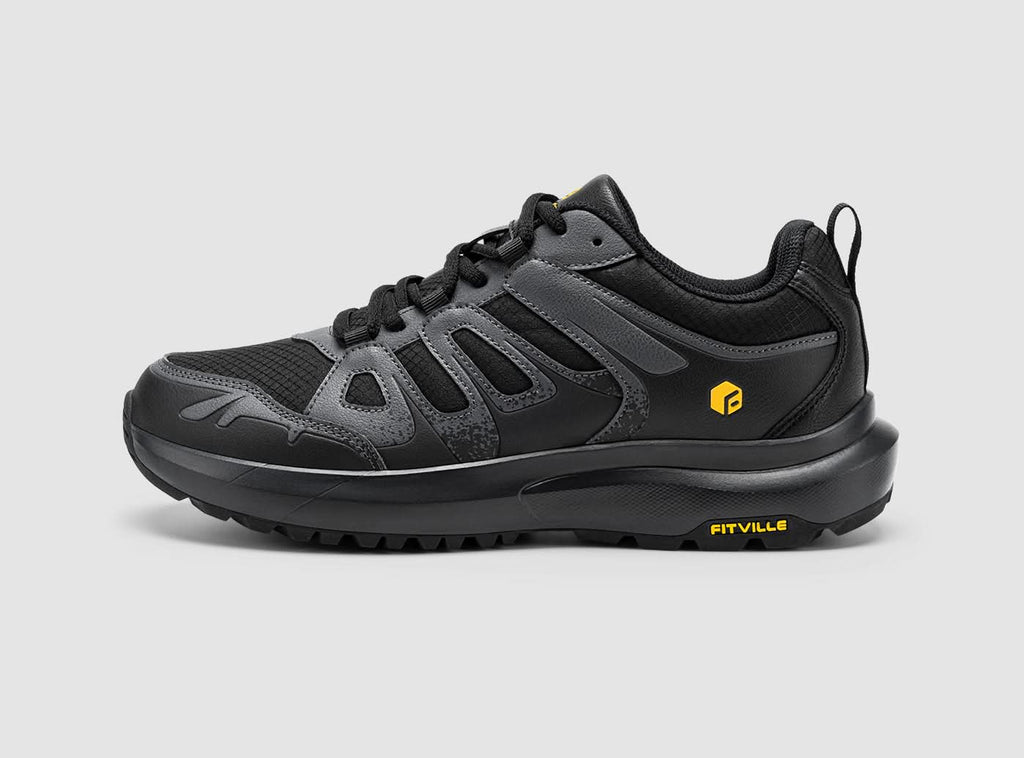 FitVille Men's Low - Top Sturdy Core Hiking Shoes V5 - 10