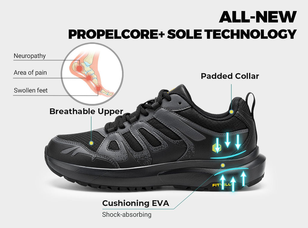 FitVille Men's Low - Top Sturdy Core Hiking Shoes V5 - 4