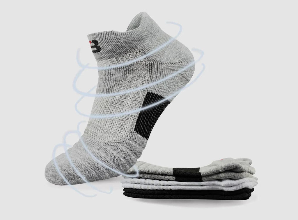 FitVille Men's PowerStride Ankle Socks 5 - Pair Bundle - 2