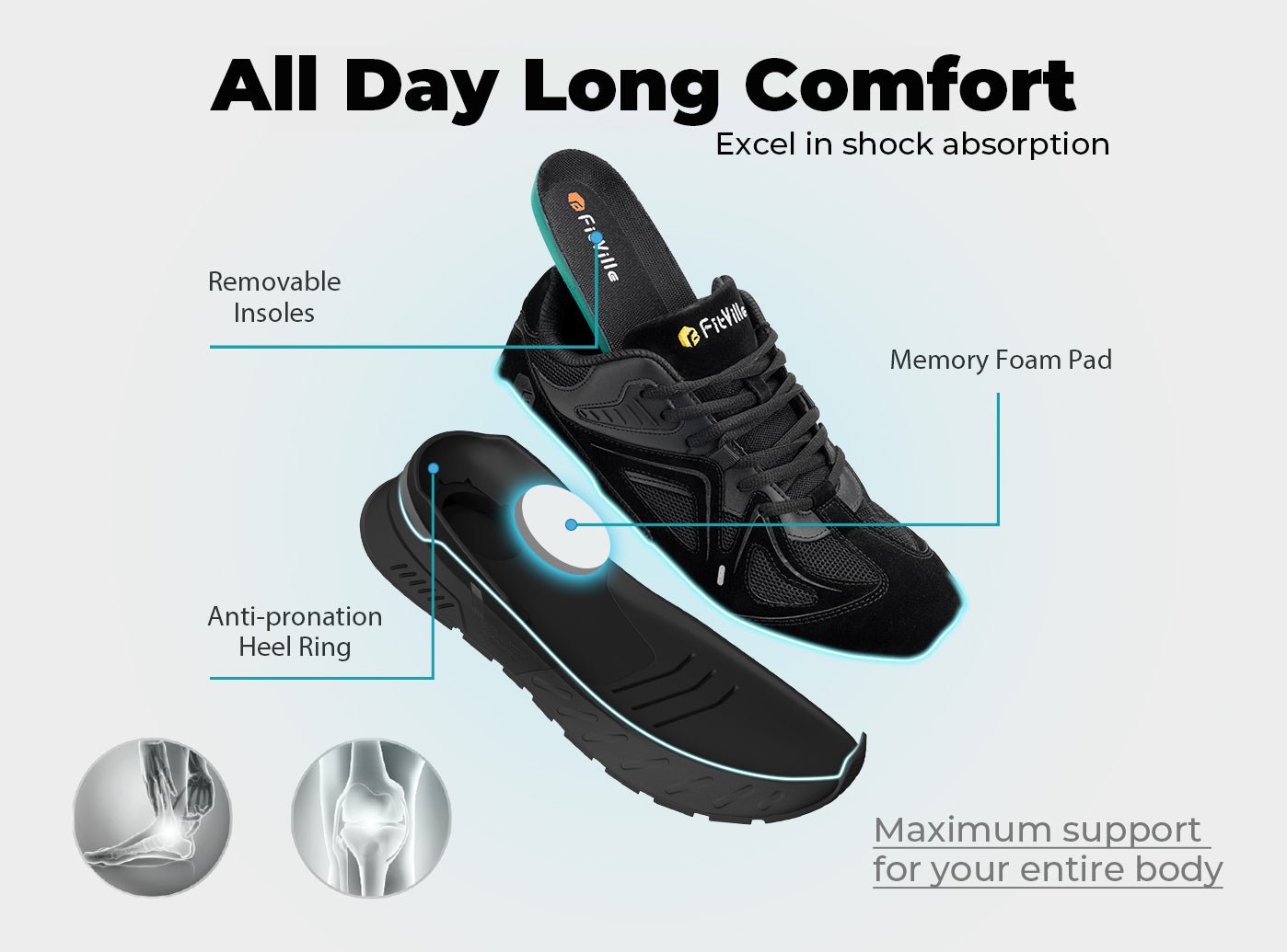 Men's Wide Walking Shoes ReboundCore FitVilleUK