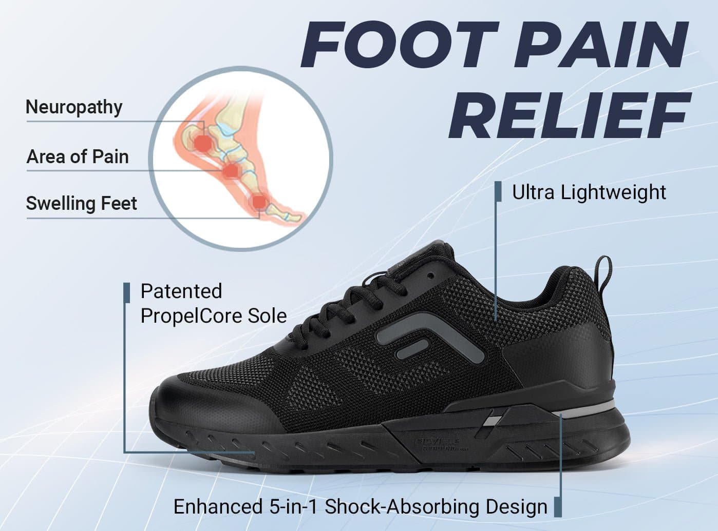 FitVille Extra Wide Walking Shoes For Men Wide Width Sneakers For