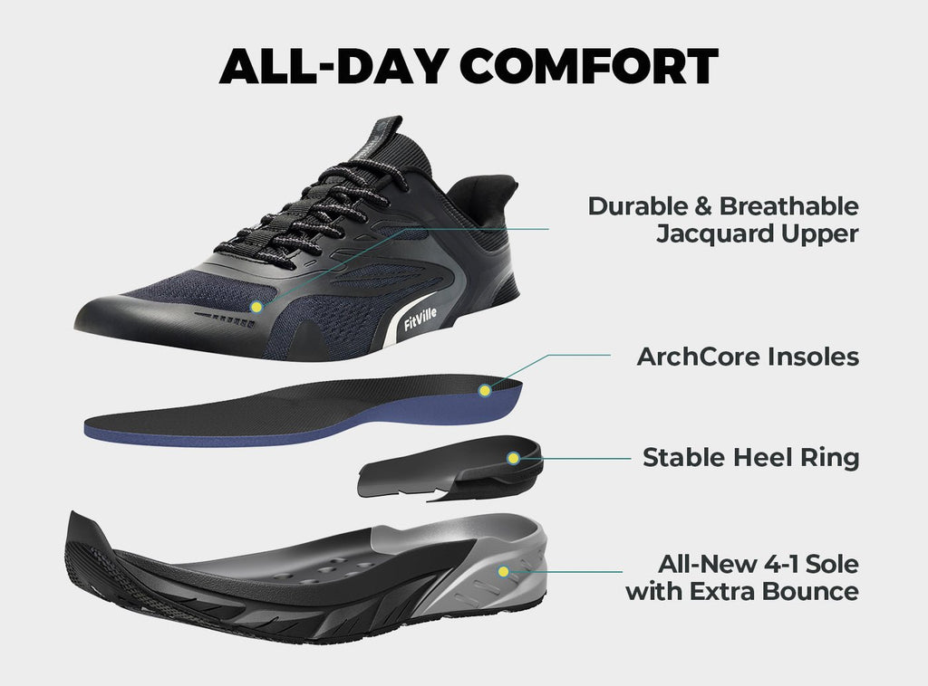 FitVille Men's Rebound Neo Walking Shoes V3 - 14