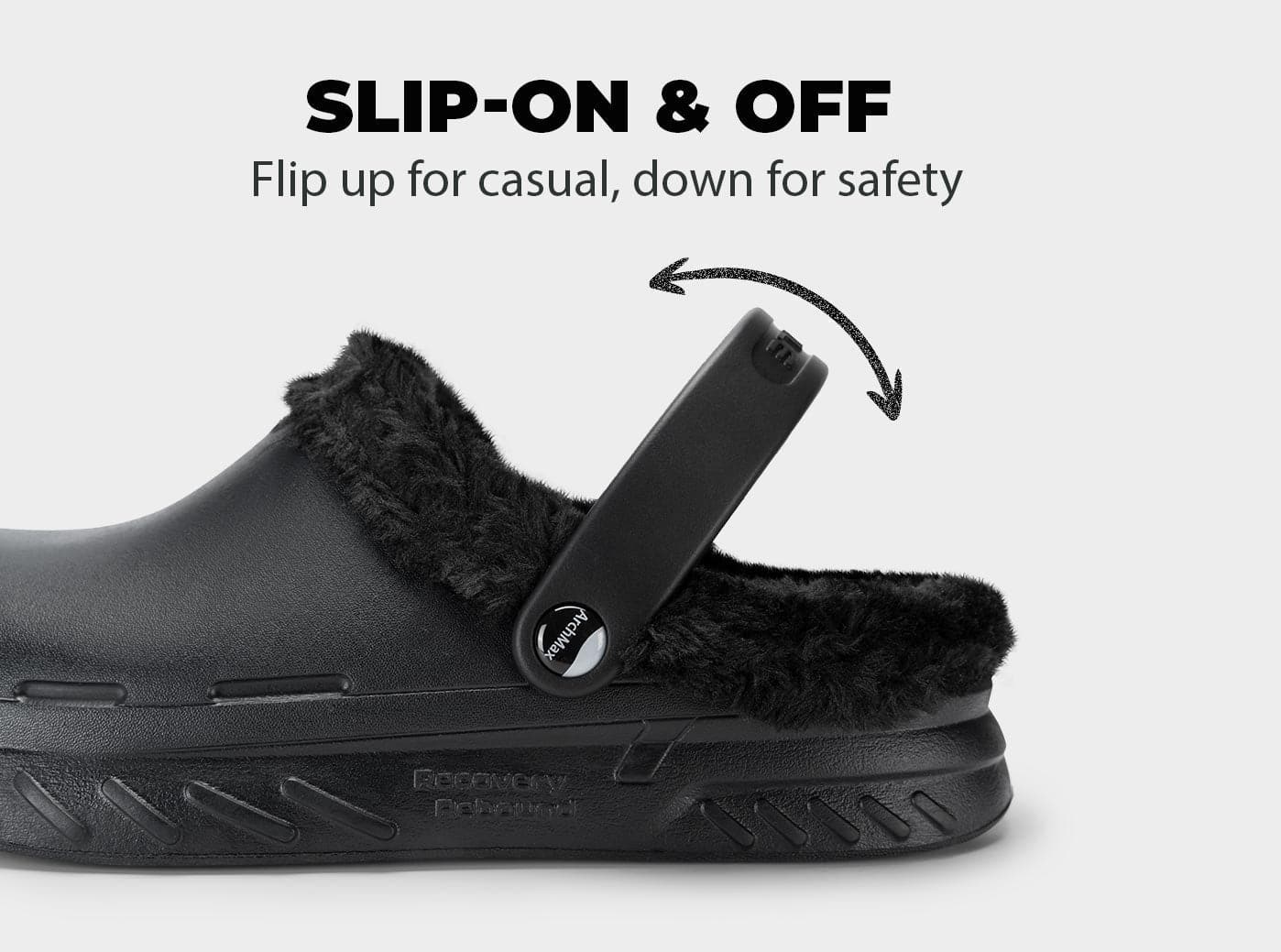 Casual Men's wide slip-on Recovery Winter Clog V1 | FitVille