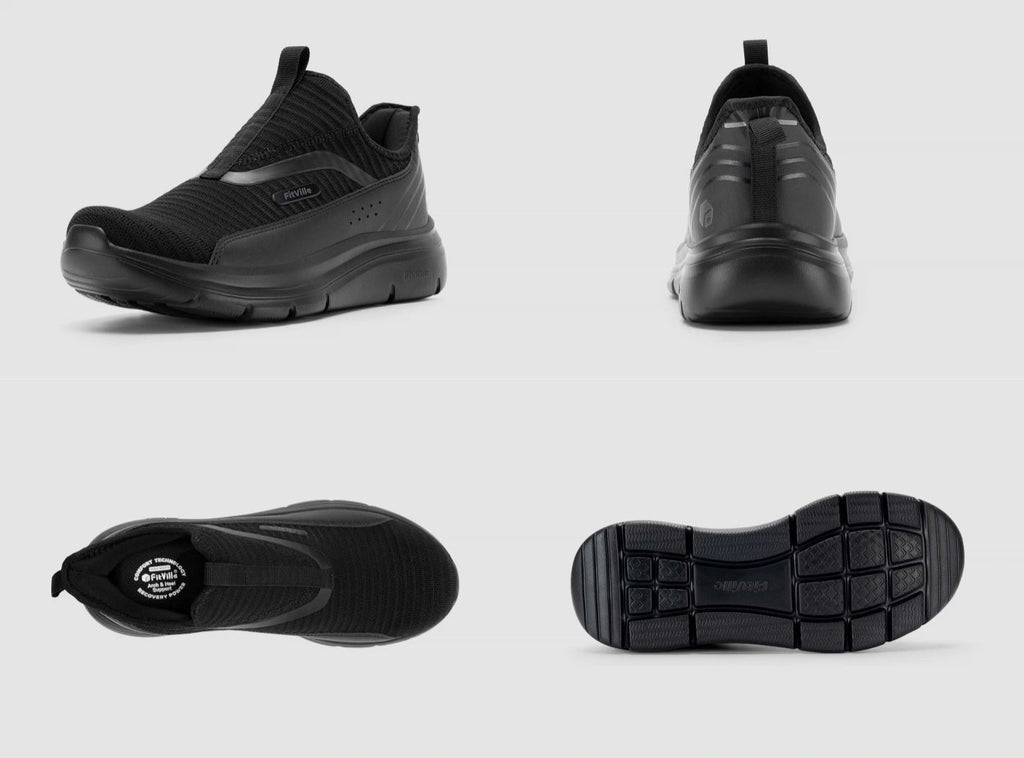 FitVille Men's Step Ease Slip - On Walking Shoes V2 - 9