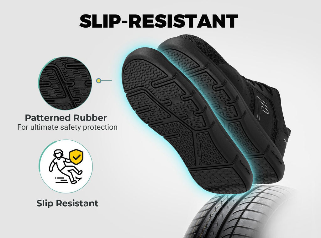 FitVille Men's TitanToe Composite Toe Slip - Resistant Sneaker V1 - 14