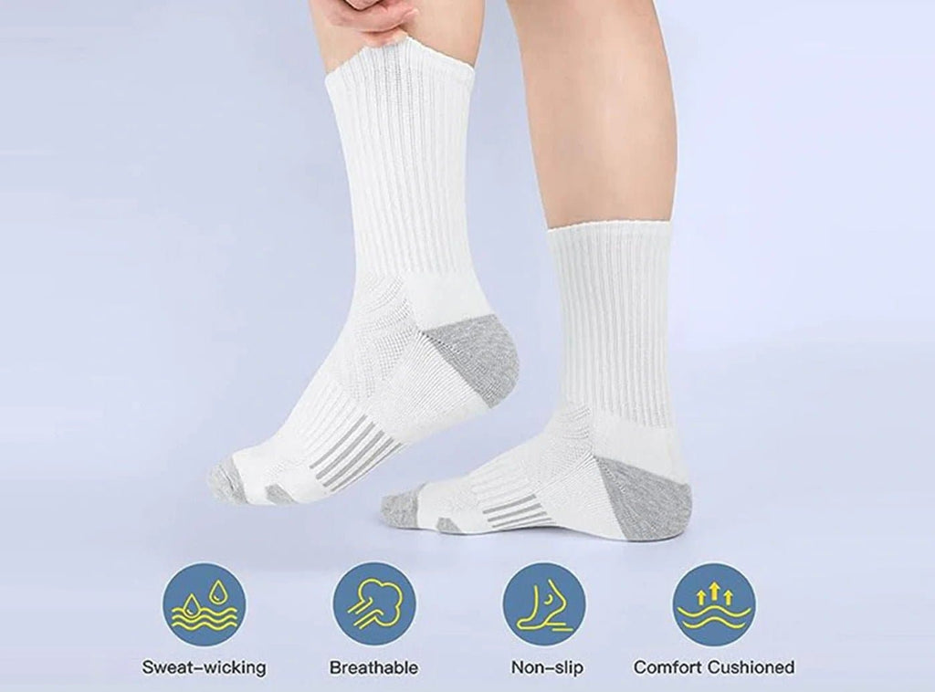 FitVille SportStep Athletic Mid Socks 5 - Pair Bundle (for Men) - 9