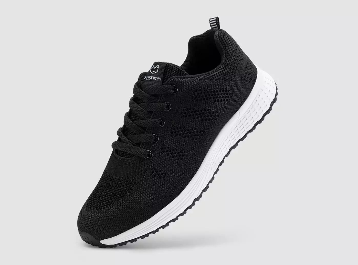 Running Shoes All Black Sneakers No Laces Extra Wide Womens