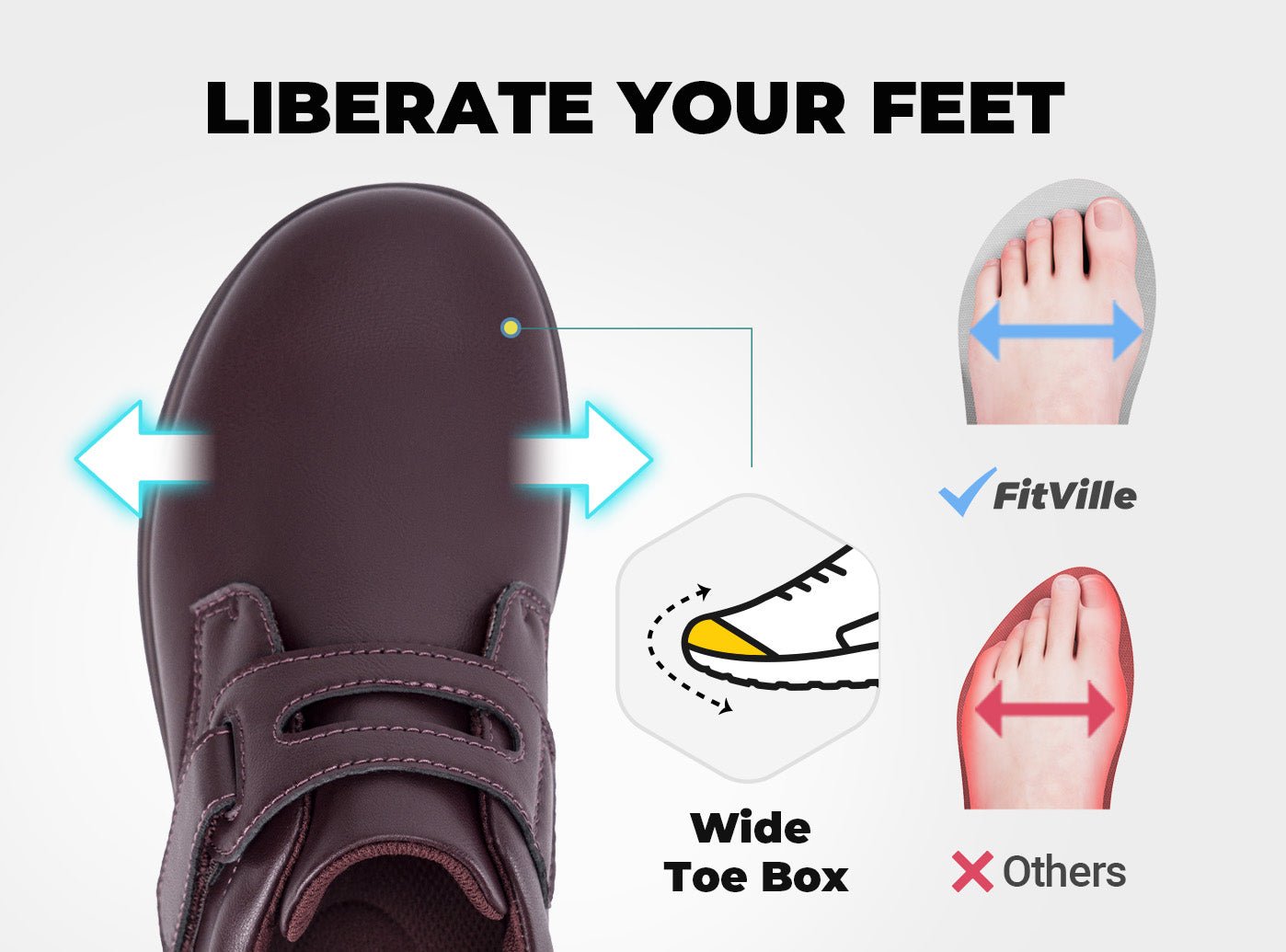 Big Toe Box Shoes For Arthritic Feet And Toes FitVille Women's