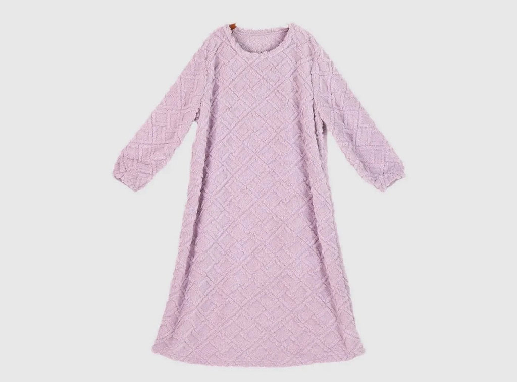 FitVille Women's Cozy Long Sleeve Pajama Dress - 1