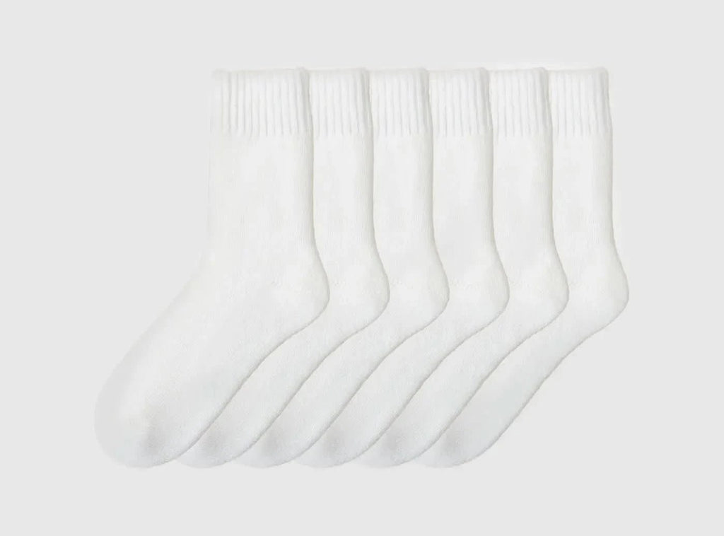 FitVille Women's Cozy Winter Fleece - Lined Crew Socks 3 - Pair Bundle - 8