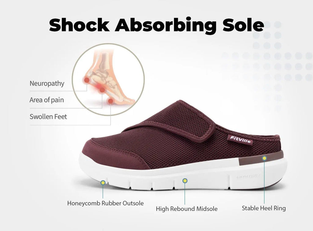 FitVille Women's EasyTop Diabetic Slipper V5 - 19