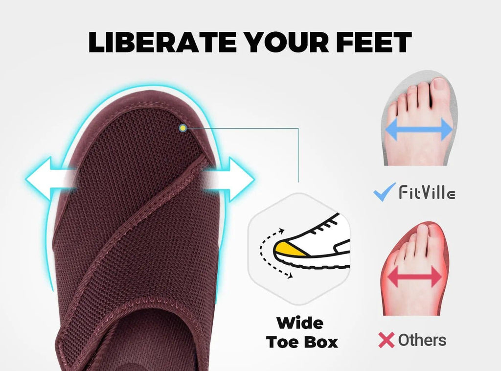 FitVille Women's EasyTop Diabetic Slipper V5 - 10