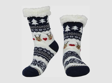 FitVille Women's Fur - lined Christmas Floor Socks - 1