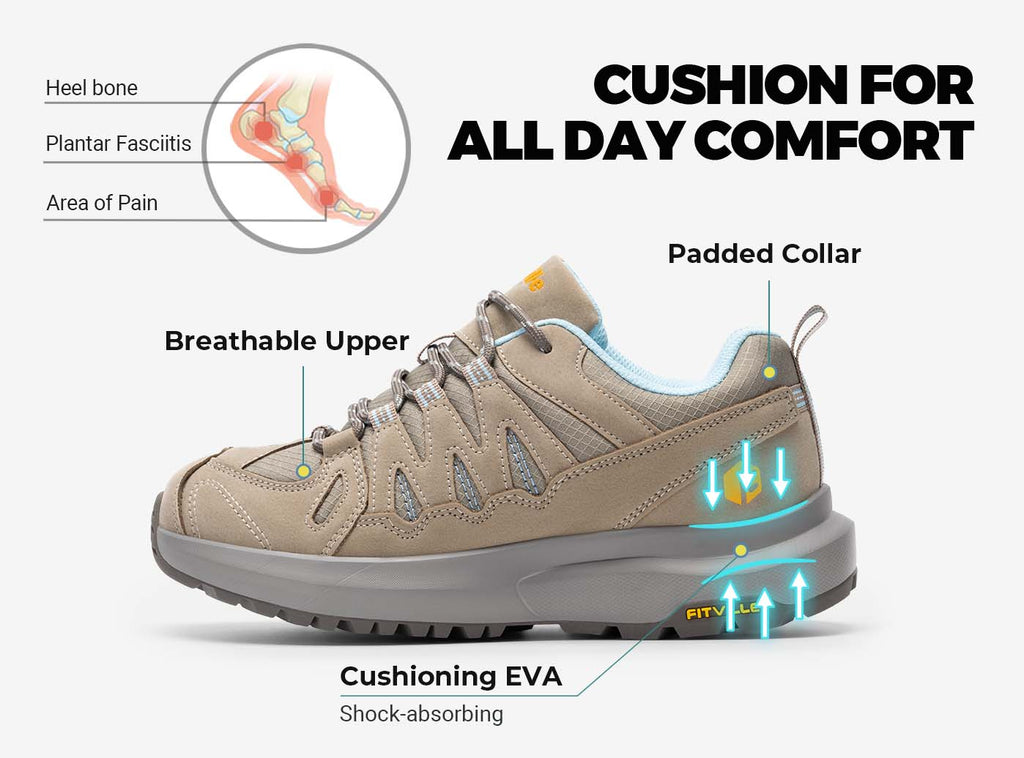 FitVille Women's Low - Top Sturdy Core Hiking Shoes V3 - 4