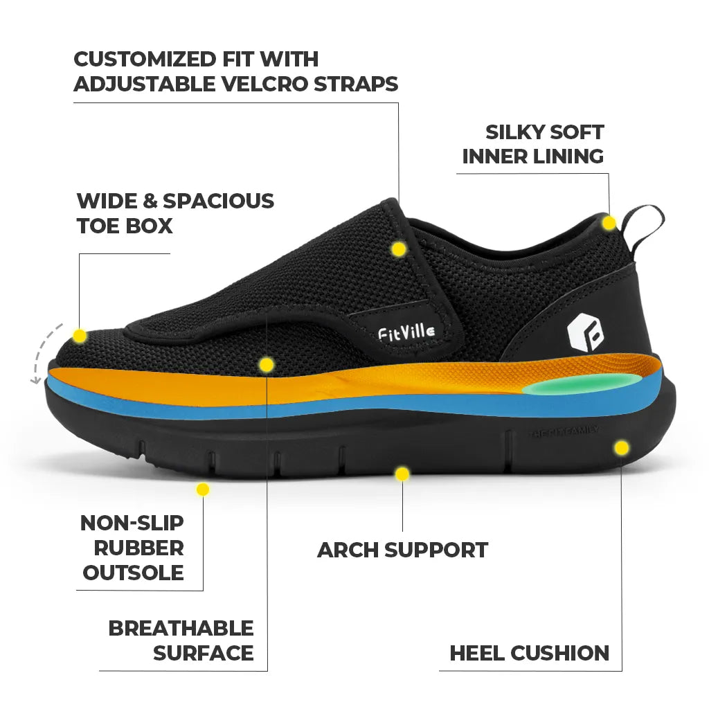 Comfortable Men's Wide Diabetic Shoes EasyTop Wings V2 | FitVille UK ...